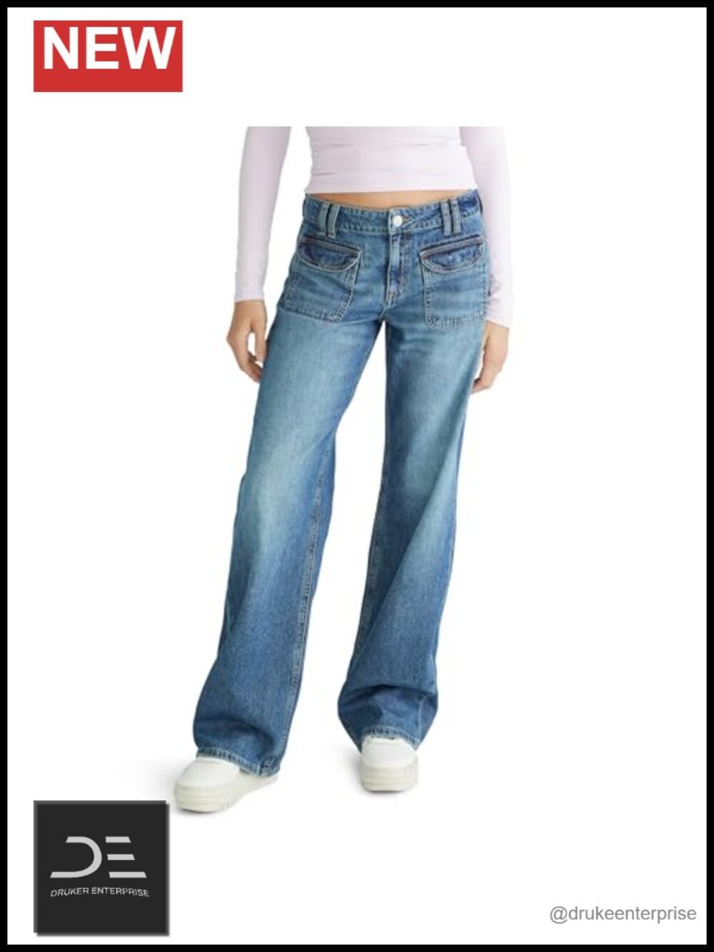 Low-Rise Baggy Wide-Leg Recycled Cotton Jeans